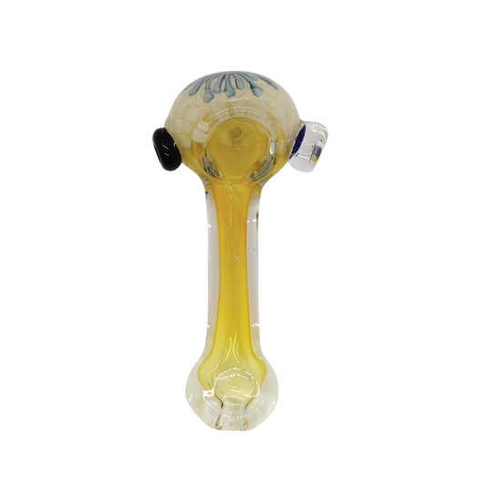 4.5" Yellow Fume Color Dot Hand Pipe - (1, 5 OR 10CT)