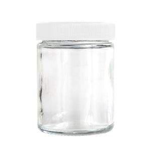 4oz Glass Jar Screw Top - Clear Jar with White Lid (90 - 9,000 Count)