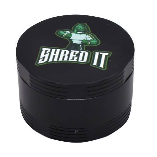 55mm Four Piece Premium Shred It Herb Grinder - Color May Vary - (1 Count, 5 Count OR 10 Count)