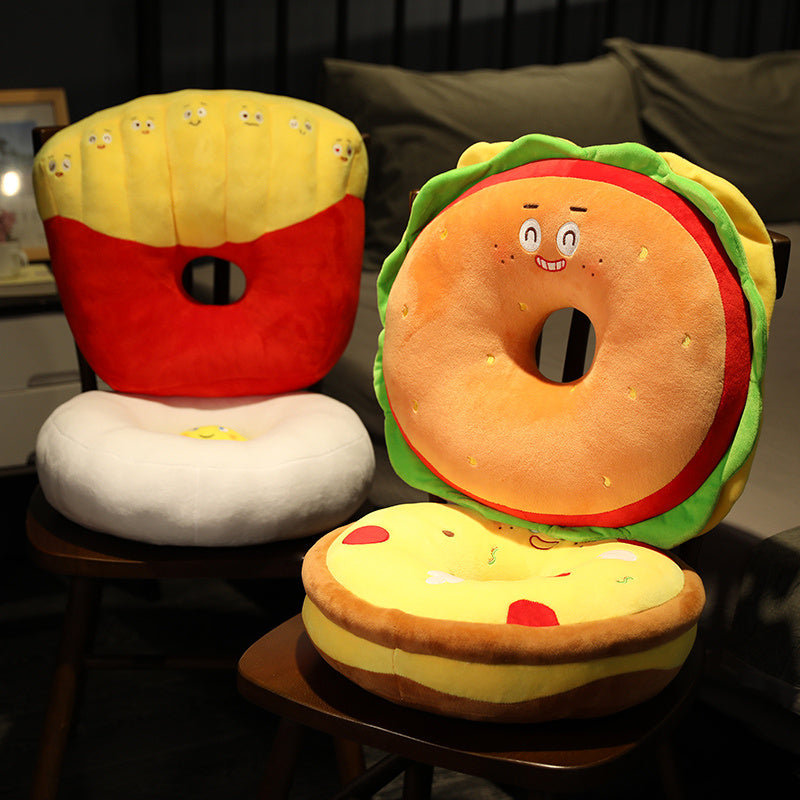 Creative Burger Fries Round Thickened Stool Butt Cushion