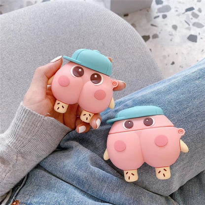 Compatible with Apple, Cartoon butt earphone protector