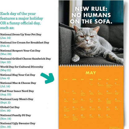 New Angry Cat Wall Mounted Calendar