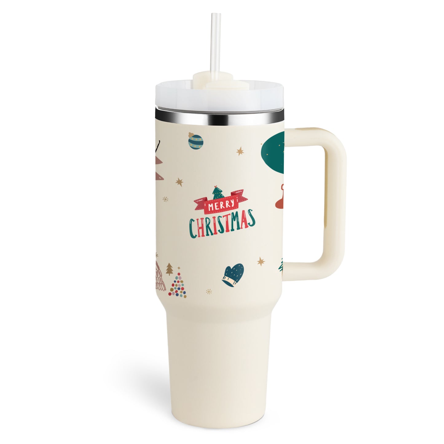 Vaso de 40 onzas con asa aislado con pajita, acero inoxidable a prueba de derrames, taza de café al vacío con tapa, taza cónica, regalos para los amantes de San Valentín, adecuado para el coche, gimnasio, oficina, viajes