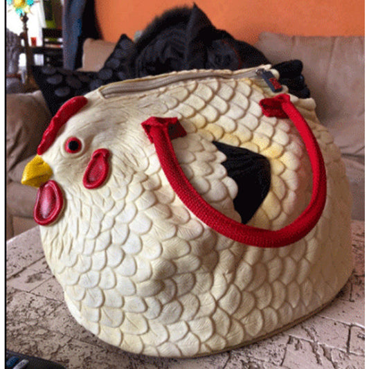 Lindo bolso de señora con forma de gallo pequeño