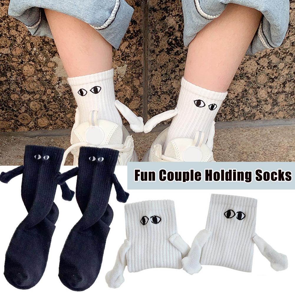 Magnetic Suction Hand In Hand Couple Socks Cartoon Lovely Breathable Comfortable Socks For Women Holding Hands Sock