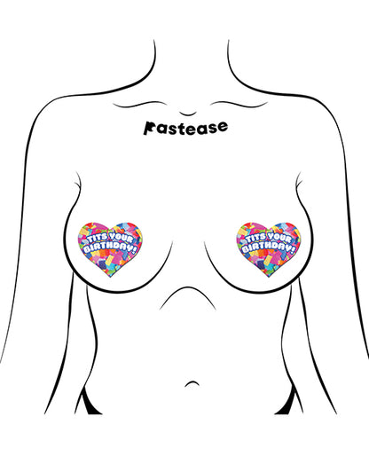 Pastease Tits Your Birthday! Heart - Multi-Color O/S