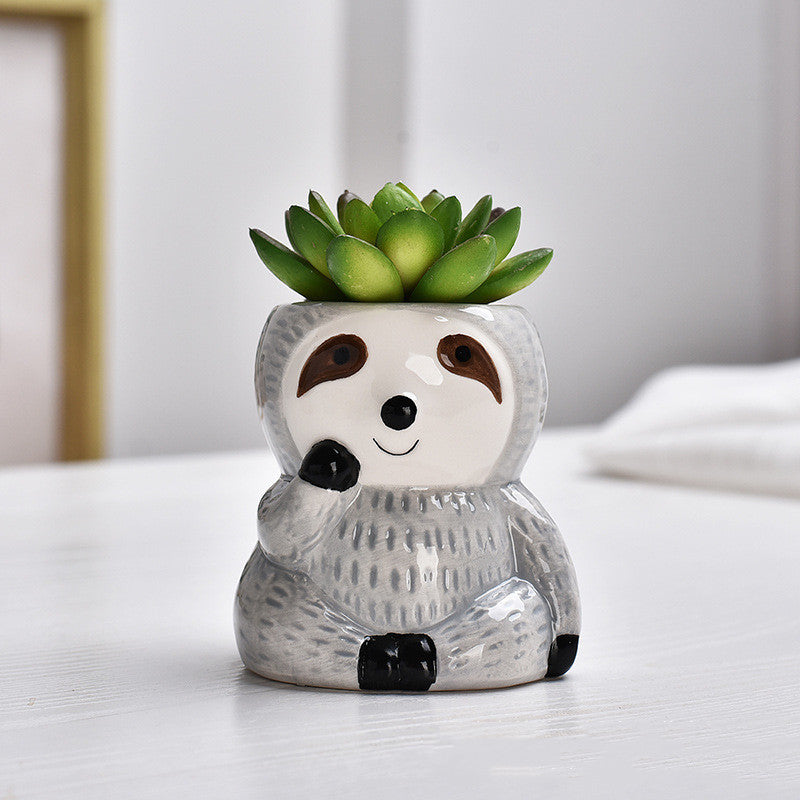 Creative Sloth-shaped Ceramic Succulent Flower Pot