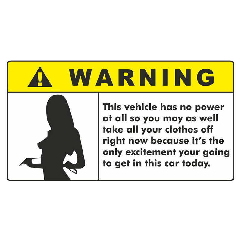 Funny Comic Car Warning Sticker