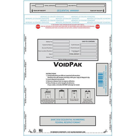 9" X 12" VoidPak Deposit Bags - (200 Count)