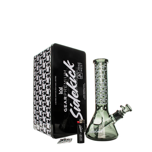 GEAR Premium® x Jane West 12" 7mm Thick JW Signature Pattern Sidekick Water Pipe (Limited Edition of 420) - Smoke N’ Poke