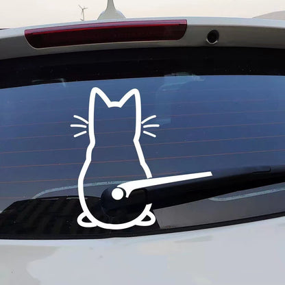 Etiqueta engomada personalizada de la decoración del limpiaparabrisas con forma de gato lindo