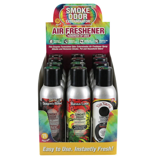 12PC DISPLAY - Smoke Odor Exterminator Spray - 7oz / Retro Mix - Smoke N’ Poke