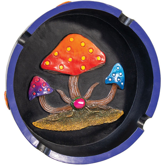 Polyresin Round Mushroom Ashtray - 5.75" - Smoke N’ Poke