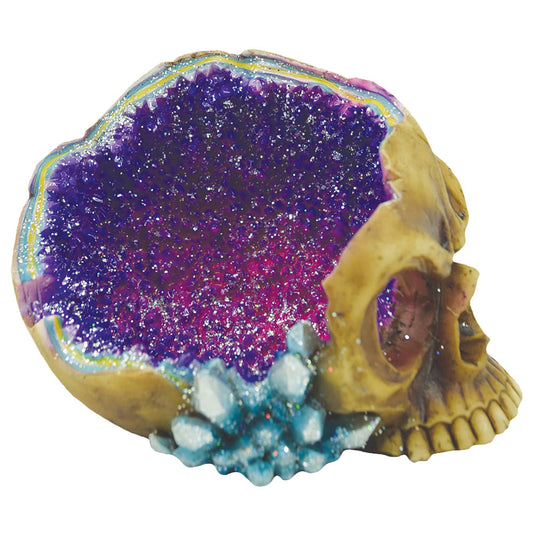 Cenicero de poliresina Fujima Geode Skull - 5.5"x4.25"