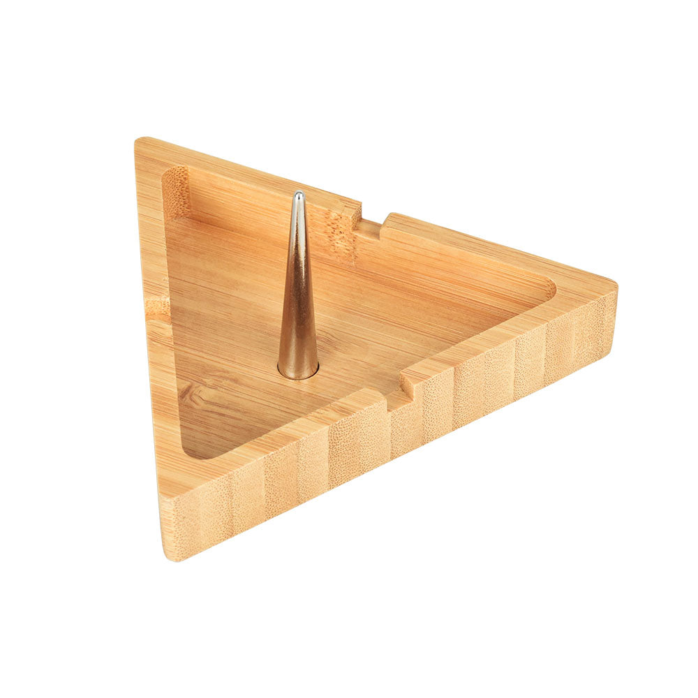 Bamboo Triangular Spiked Ashtray - 4"x4.5" - Smoke N’ Poke