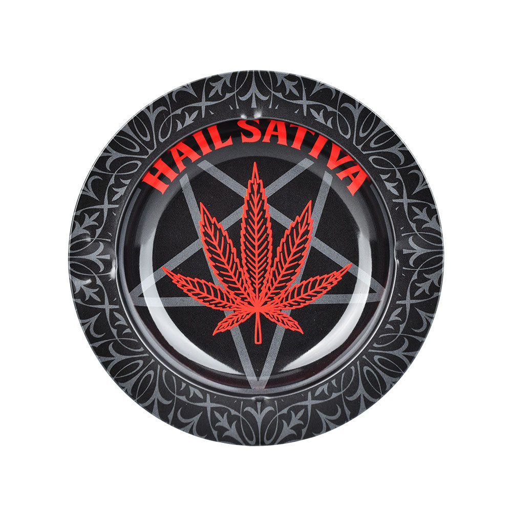 Hail Sativa Round Metal Ashtray - 5.25" - Smoke N’ Poke