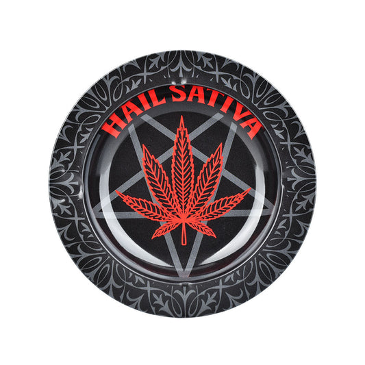 Hail Sativa Round Metal Ashtray - 5.25" - Smoke N’ Poke