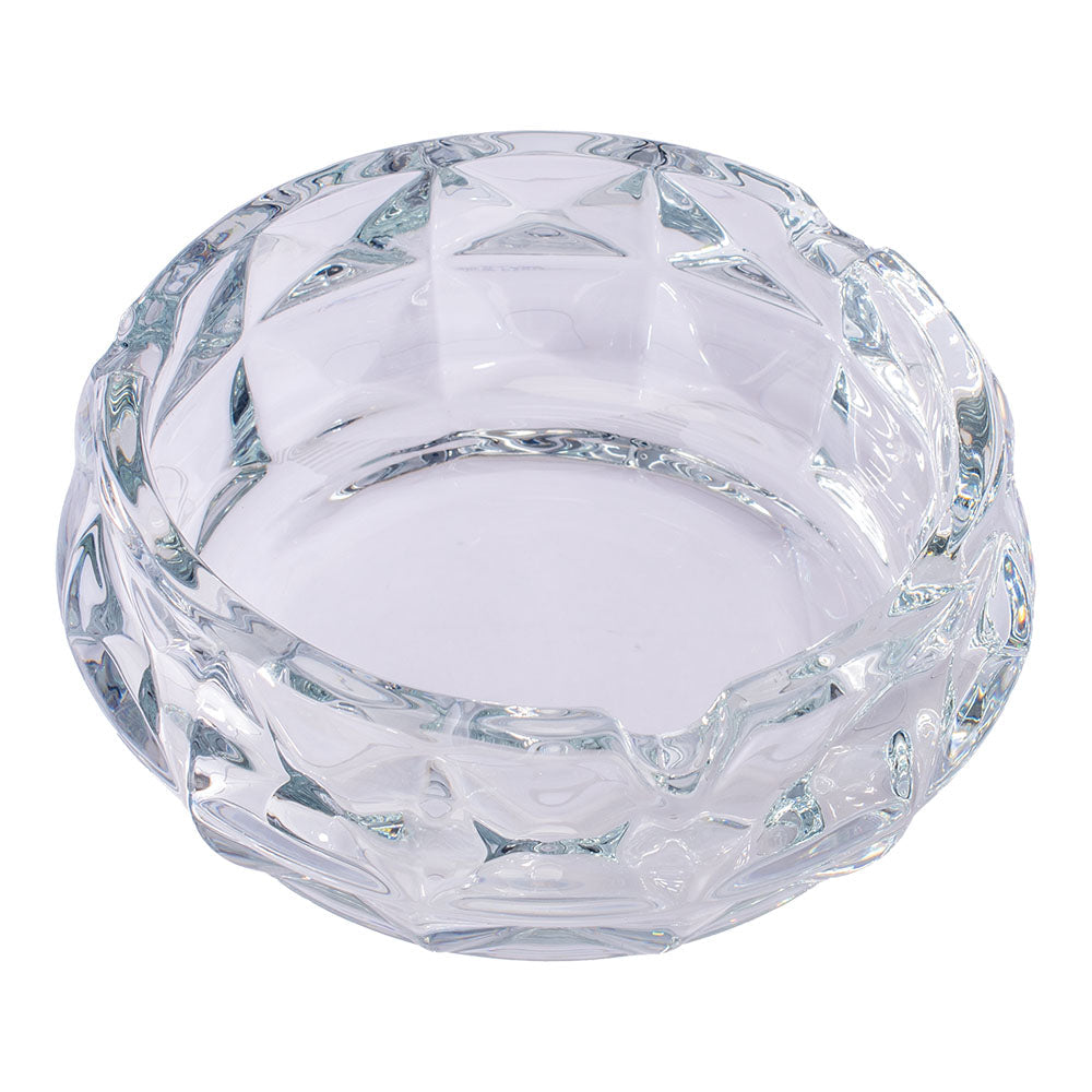 Fujima Exquisite Faceted Glass Ashtray - Crystal Clear / 5" - Smoke N’ Poke