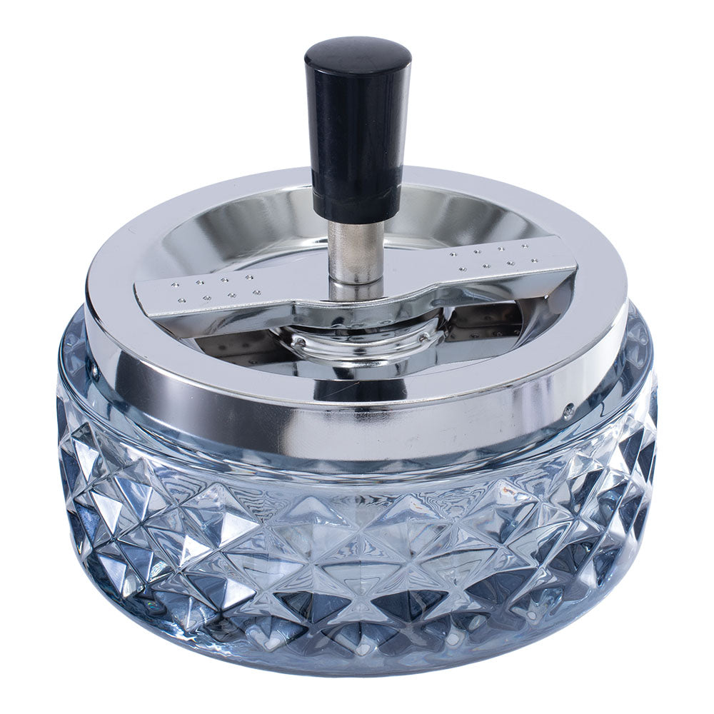 Fujima Gem-cut Glass Spinning Ashtray | 4.75" - Smoke N’ Poke