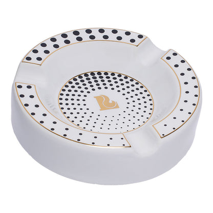 Lucienne Tapered Dots Round Ceramic Cigar Ashtray | 7.5" - Smoke N’ Poke