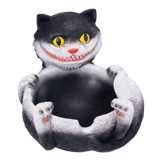 Fujima Trippy Tuxedo Cat Polystone Ashtray - 5"x3.5" - Smoke N’ Poke