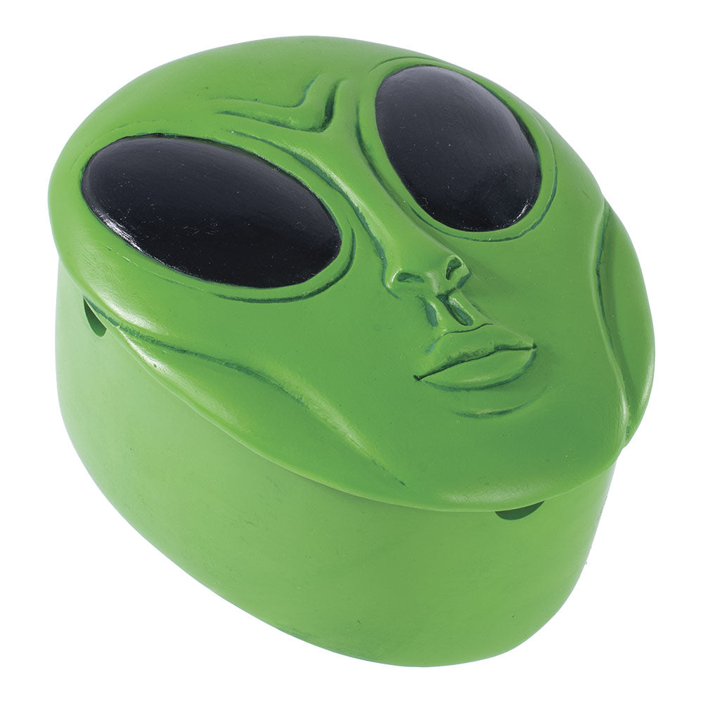 Fujima Green Alien Covered Ashtray - 4.75" x 3.75" - Smoke N’ Poke