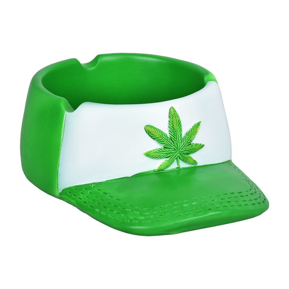 Hemp Leaf Baseball Cap Ceramic Ashtray - 6.5" / 4"