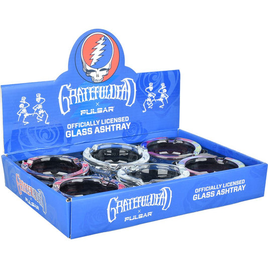 6CT DISP - Ceniceros de vidrio con licencia Grateful Dead x Pulsar - 3.5" / Estilos variados