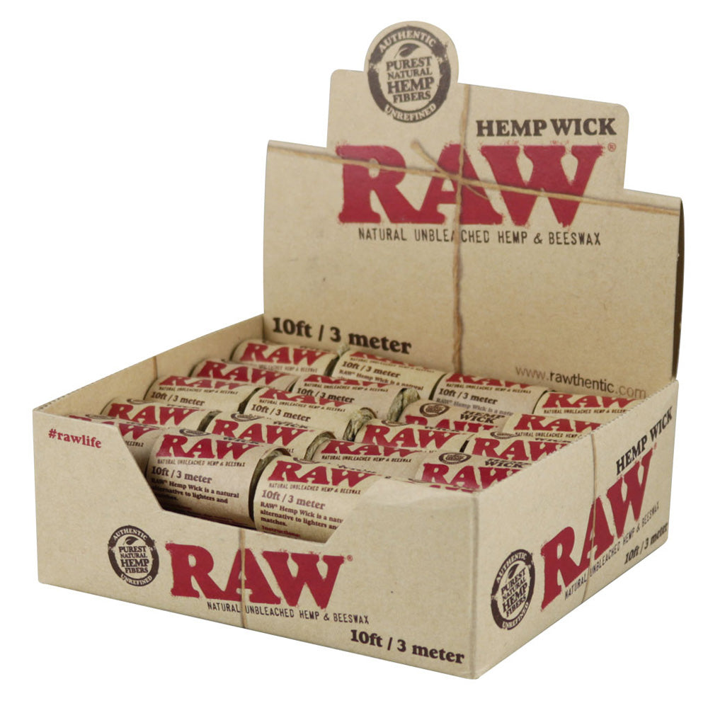 40PC DISPLAY - Raw Hempwick - Natural & Unbleached - Smoke N’ Poke