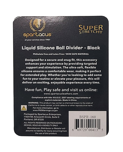 Spartacus Liquid Silicone Ball Divider - Black