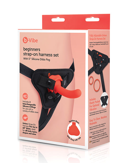 b-Vibe Beginner's Strap-On Harness Set - With 5 Silicone Dildo Peg