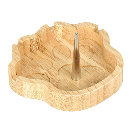 Bamboo Dog Paw Spiked Ashtray | 4.25" x 4" - Smoke N’ Poke