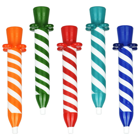 Birthday Candle Glass Chillum | 4.25" | Assorted Colors | 5pc Set - Smoke N’ Poke