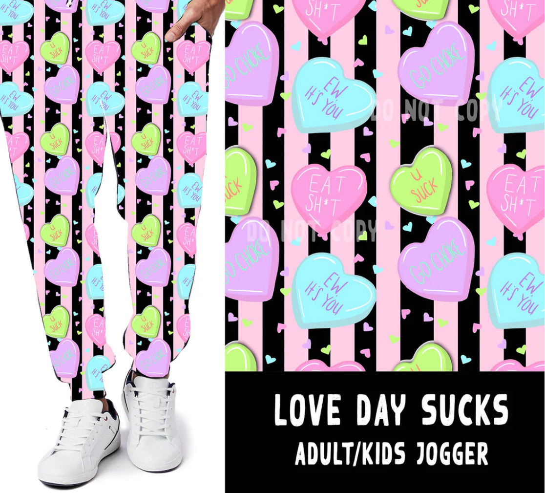 LUCKY IN LOVE/LOVE DAY SUCKS - Joggers - Galaxy Creations