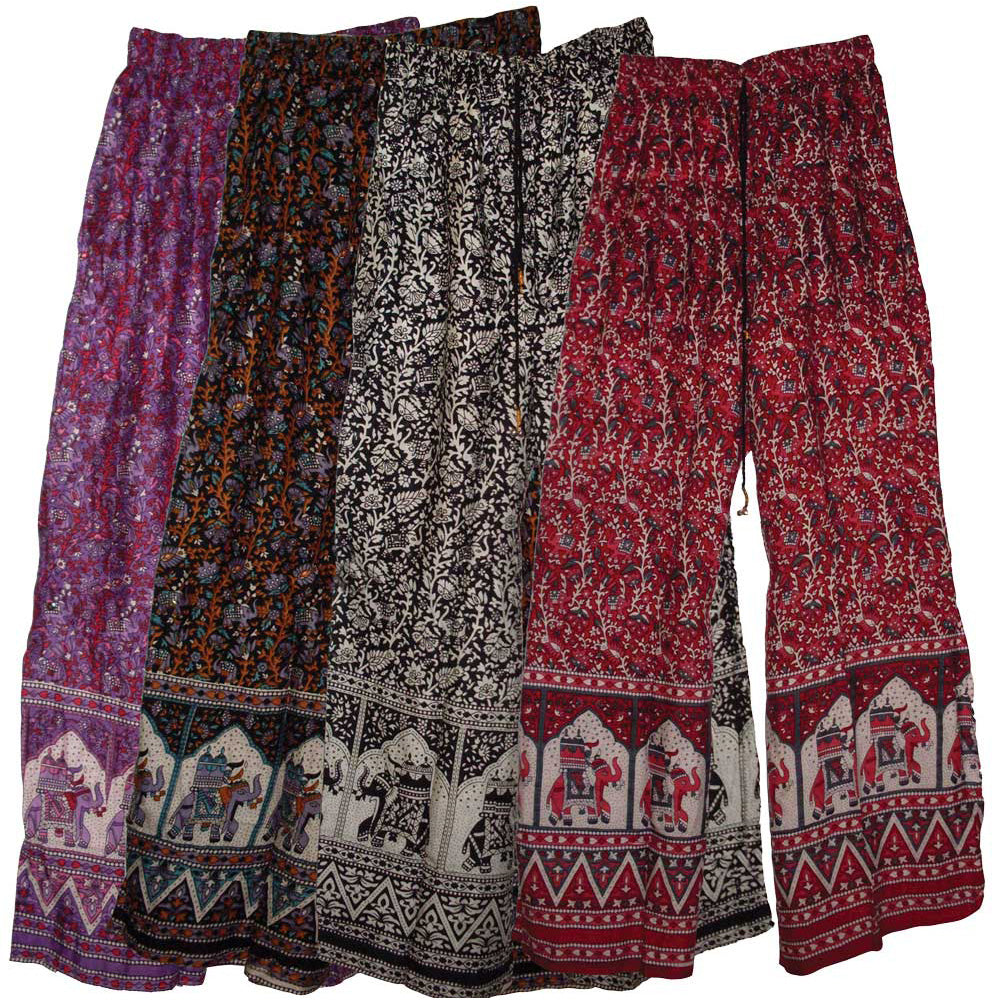 Palazzo Pants w/ Elephants - 41" / Designs Vary - Smoke N’ Poke