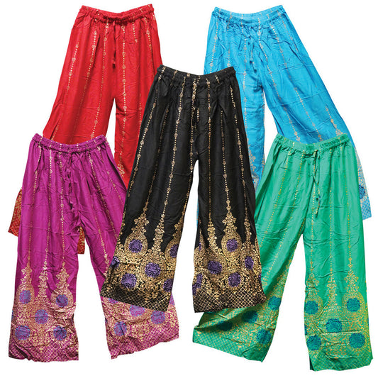 Palazzo Pants w/ Gold Color Print - 37" / Colors Vary - Smoke N’ Poke