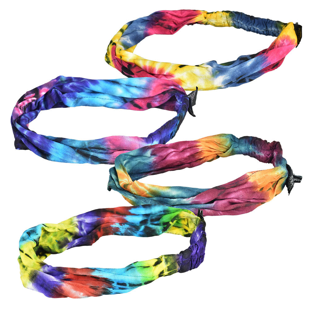 4PC BUNDLE - ThreadHeads Tie-Dye Cotton Headband - Colors Vary - Smoke N’ Poke