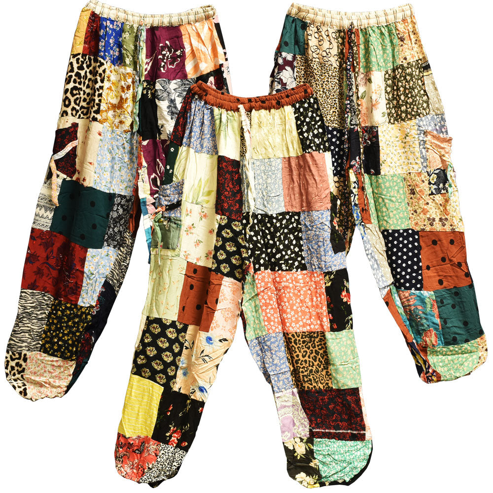 Colorful Patchwork Harem Pants - 36"/Colors Vary - Smoke N’ Poke