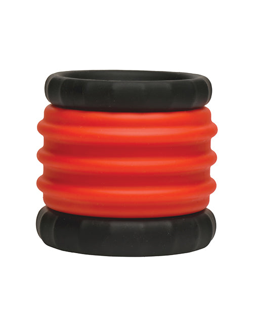 Curve Toys Jock 2-in-1 Silicone Cock Ring - Red