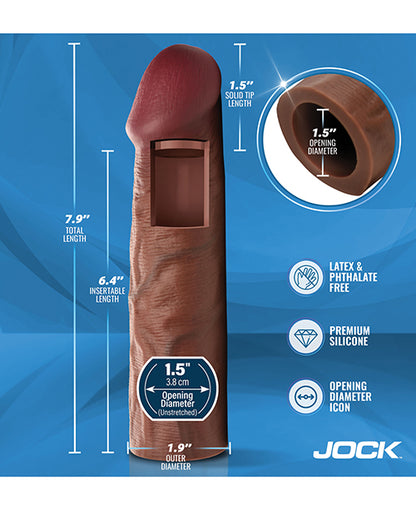 Curve Toys Jock Enhancers 1.5" Silicone Penis Extension Sleeve - Dark