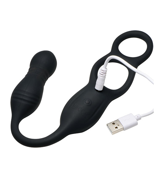 Hyper Thrusting and Vibrating Anal Plug w/C-Ring