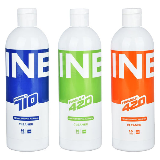 Limpiador isopropílico al 99% Nine9 Formula 420 y 710 - 16 oz - Etiquetas/colores surtidos