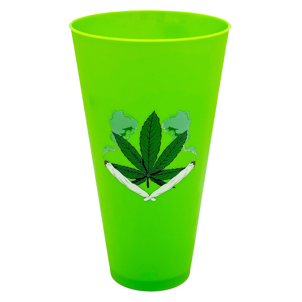 Hemp Leaf And Joints Jumbo Cup - 42oz - Smoke N’ Poke