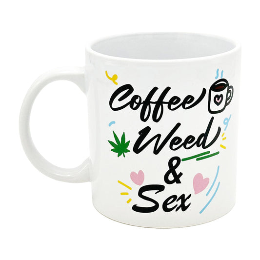 Coffee, Weed, Sex Giant Mug - 22oz - Smoke N’ Poke