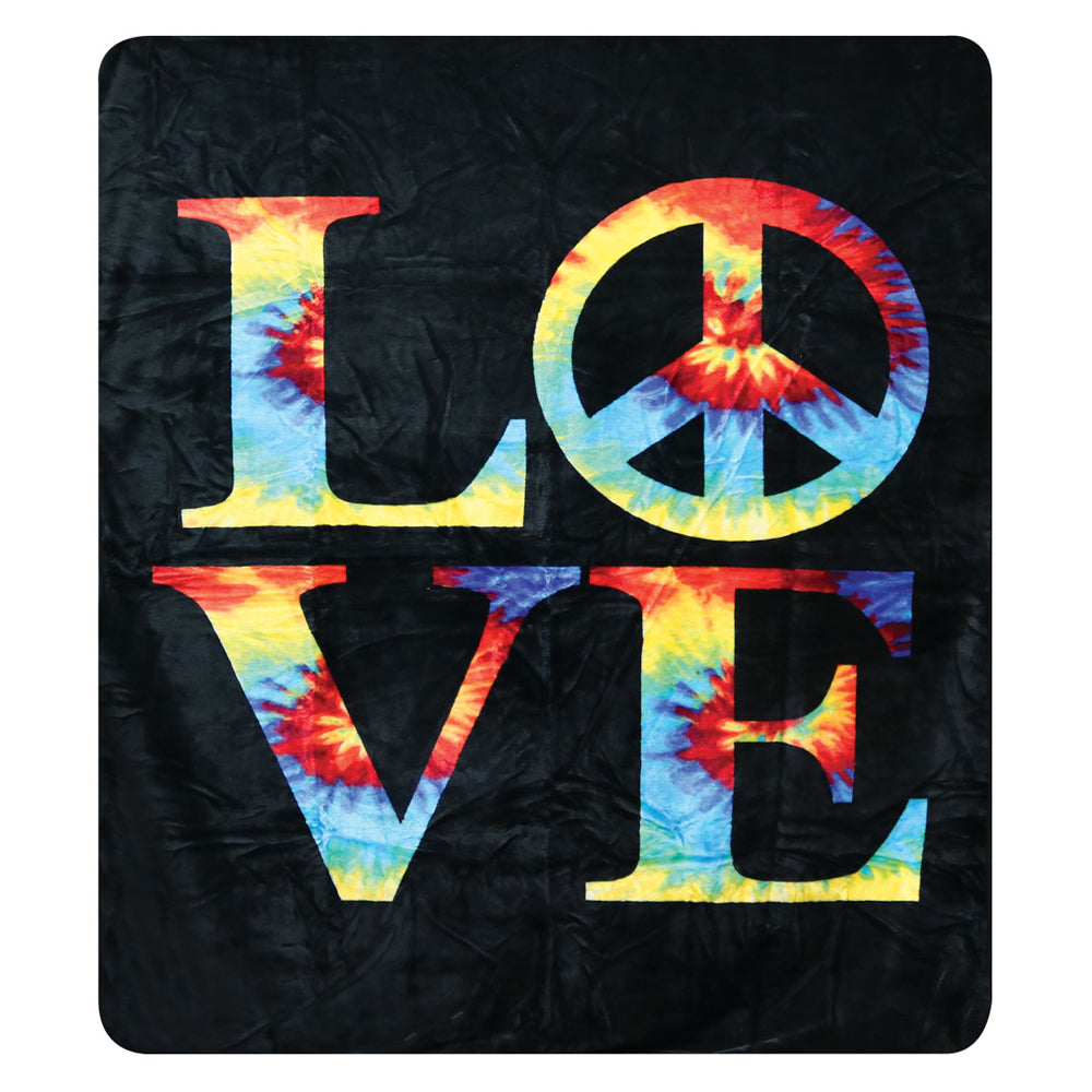 Love Tie Dye Fleece Blanket - 79" x 94" - Smoke N’ Poke