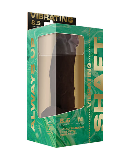 Shaft Flexskin Liquid Silicone 8.5" Vibrating Side Curve Dong w/Balls - Oak