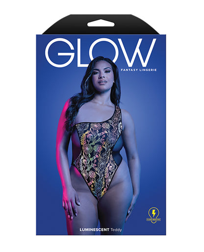 Luminescent Flash Reflective Floral Print Teddy - Black L/XL