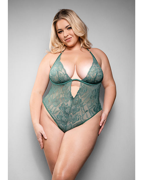 Temptress Aerin Lace Teddy W/Removable Chain - Green