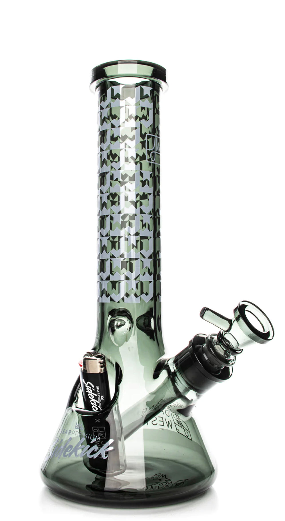 GEAR Premium® x Jane West 12" 7mm Thick JW Signature Pattern Sidekick Water Pipe (Limited Edition of 420) - Smoke N’ Poke