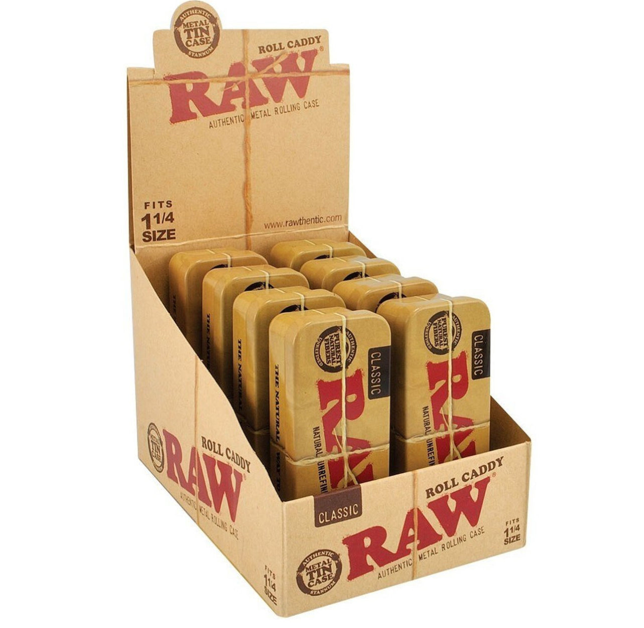 Raw Roll Caddy 1 1/4 Size Metal Travel Tin Case - Smoke N’ Poke